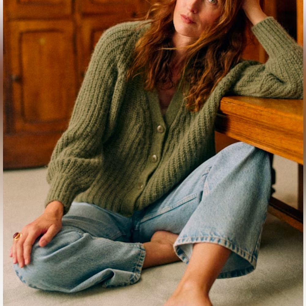 Sezane Basile Cardigan in Khaki - Small